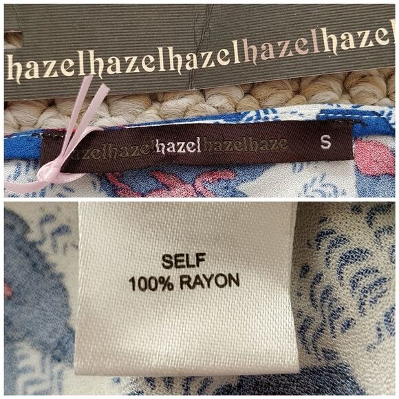 Hazel double v-neck bell sleeves blouse sz S - Picture 8 of 9